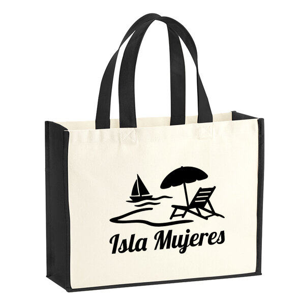 Jutetasche Isla Mujeres Inselmotiv Mexiko 21 Liter Black