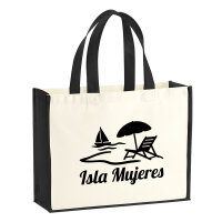 Jutetasche Isla Mujeres Inselmotiv Mexiko 21 Liter Black