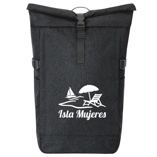 Kurierrucksack Isla Mujeres Inselmotiv Mexiko 30-44 Liter Black Melange
