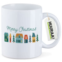 Kaffeetasse Merry Christmas Weihnachtsdorf 330ml