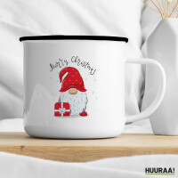 Emaille Tasse Merry Christmas Wichtel 300ml Vintage Emaille Becher