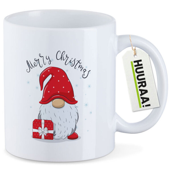 Kaffeetasse Merry Christmas Wichtel 330ml