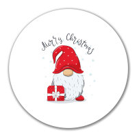 Aufkleber Merry Christmas Wichtel 10cm rund