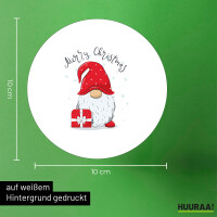 Aufkleber Merry Christmas Wichtel 10cm Sticker