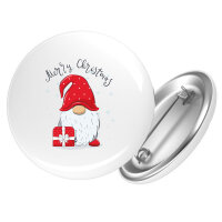 Button Merry Christmas Wichtel rund