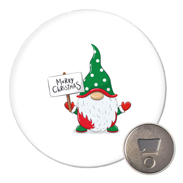 Magnet Wichtel Merry Christmas 59mm Kühlschrankmagnet Flaschenöffner