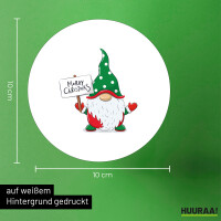 Aufkleber Wichtel Merry Christmas 10cm Sticker