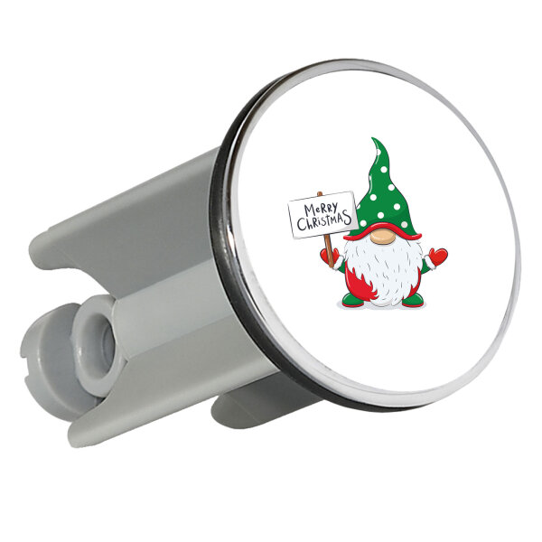Waschbeckenstöpsel Wichtel Merry Christmas 4cm Abflussstopfen