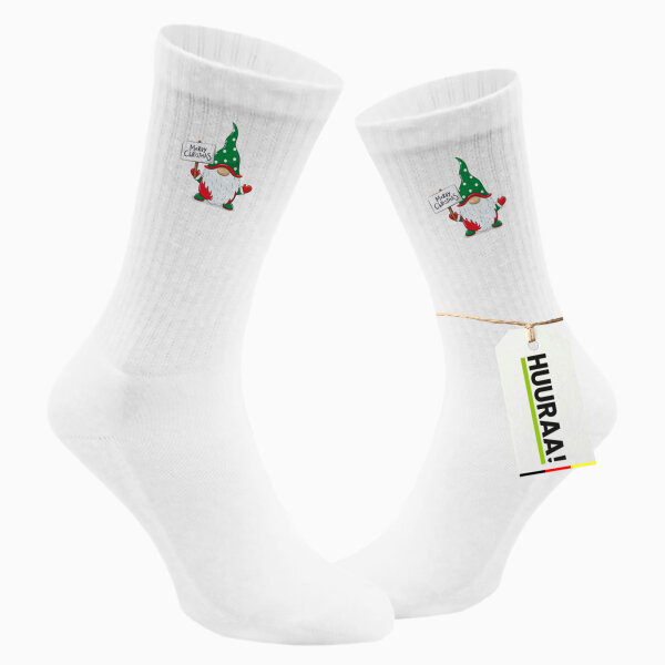 Unisex Socken Wichtel Merry Christmas Baumwolle
