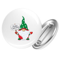 Button Wichtel Merry Christmas rund