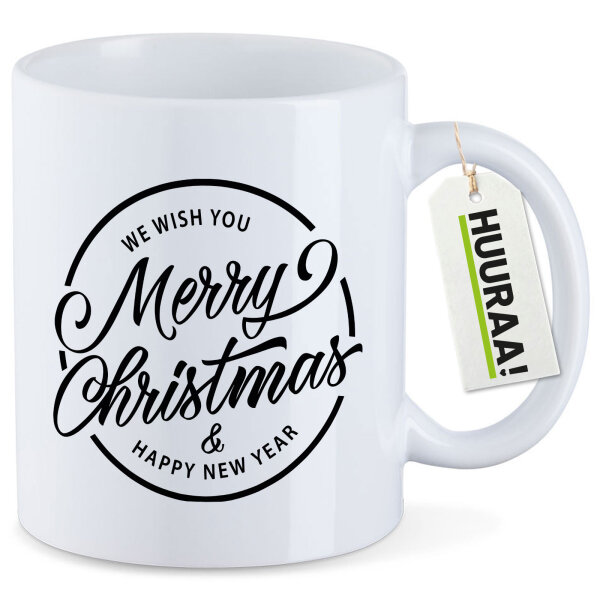 Kaffeetasse Merry Christmas Schriftzug 330ml