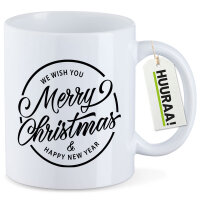 Kaffeetasse Merry Christmas Schriftzug 330ml
