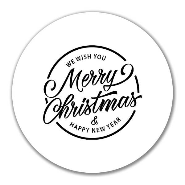 Aufkleber Merry Christmas Schriftzug 10cm rund