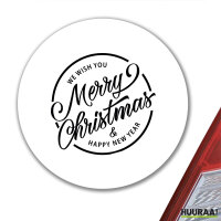 Aufkleber Merry Christmas Schriftzug 10cm rund