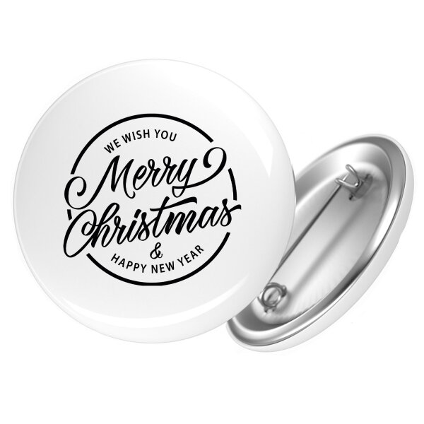 Button Merry Christmas Schriftzug Anstecker