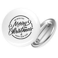 Button Merry Christmas Schriftzug Anstecker