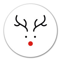 Aufkleber Rentier Rudolph 10cm rund