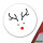 Aufkleber Rentier Rudolph 10cm rund