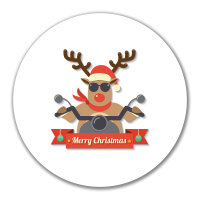 Aufkleber Cooles Rentier Rudolph 10cm Sticker