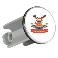 Waschbeckenstöpsel Cooles Rentier Rudolph 4cm...