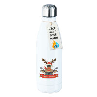 Edelstahl-Trinkflasche Cooles Rentier Rudolph 500ml...