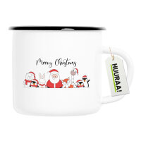 Emaille Tasse Merry Christmas Familie Weihnachtshelfer...