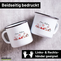 Emaille Tasse Merry Christmas Familie Weihnachtshelfer...