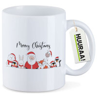 Kaffeetasse Merry Christmas Familie Weihnachtshelfer 330ml