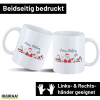 Kaffeetasse Merry Christmas Familie Weihnachtshelfer 330ml