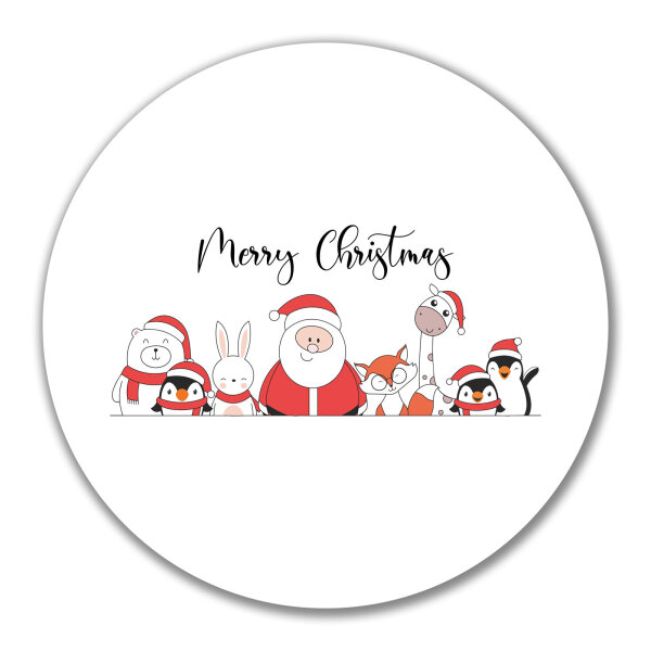 Aufkleber Merry Christmas Familie Weihnachtshelfer 10cm Sticker