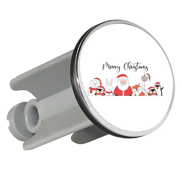 Waschbeckenstöpsel Merry Christmas Familie Weihnachtshelfer 4cm Abflussstopfen