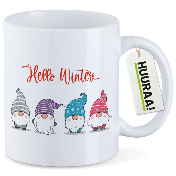 Kaffeetasse Hello Winter Wichtel Weihnachtself 330ml