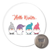 Magnet Hello Winter Wichtel Weihnachtself 59mm...