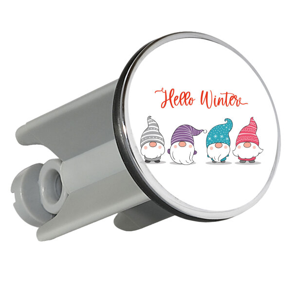 Waschbeckenstöpsel Hello Winter Wichtel Weihnachtself 4cm Abflussstopfen