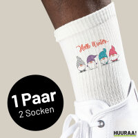 Unisex Socken Hello Winter Wichtel Weihnachtself Baumwolle