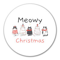Aufkleber Meowy Christmas Katzen 10cm Sticker