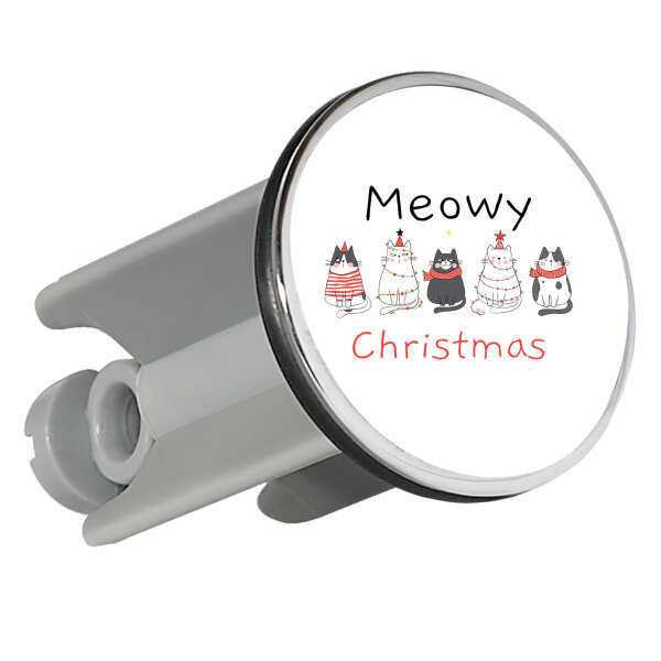 Waschbeckenstöpsel Meowy Christmas Katzen 4cm Abflussstopfen