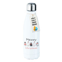 Trinkflasche Meowy Christmas Katzen 500ml Edelstahl...