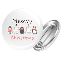 Button Meowy Christmas Katzen Anstecker