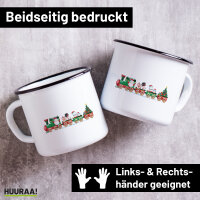 Emaille Tasse Weihnachtszug Weihnachten 300ml Vintage...