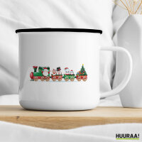 Emaille Tasse Weihnachtszug Weihnachten 300ml Vintage