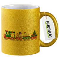 Glitzertasse Weihnachtszug Weihnachten 330ml