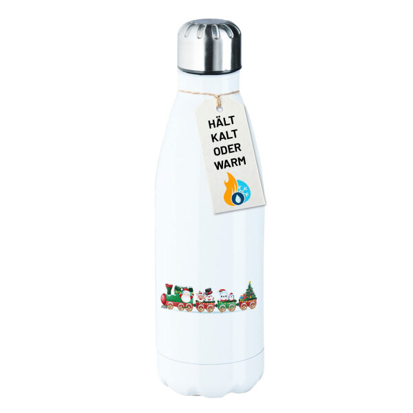 Edelstahl-Trinkflasche Weihnachtszug Weihnachten 500ml Wasserflasche