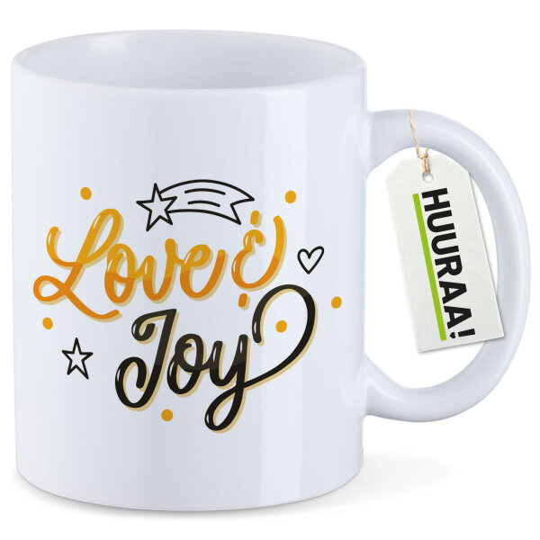 Kaffeetasse Love & Joy Schriftzug 330ml