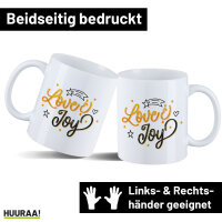 Kaffeetasse Love & Joy Schriftzug 330ml