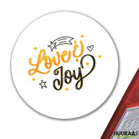 Aufkleber Love & Joy Schriftzug 10cm Sticker