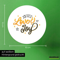 Aufkleber Love & Joy Schriftzug 10cm Sticker
