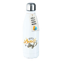 Trinkflasche Love & Joy Schriftzug 500ml Edelstahl...