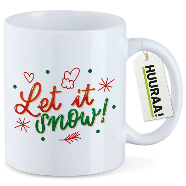 Kaffeetasse Let it Snow Schriftzug 330ml
