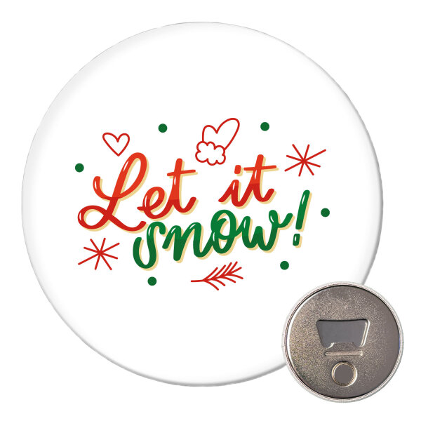 Magnet Let it Snow Schriftzug 59mm Kühlschrankmagnet